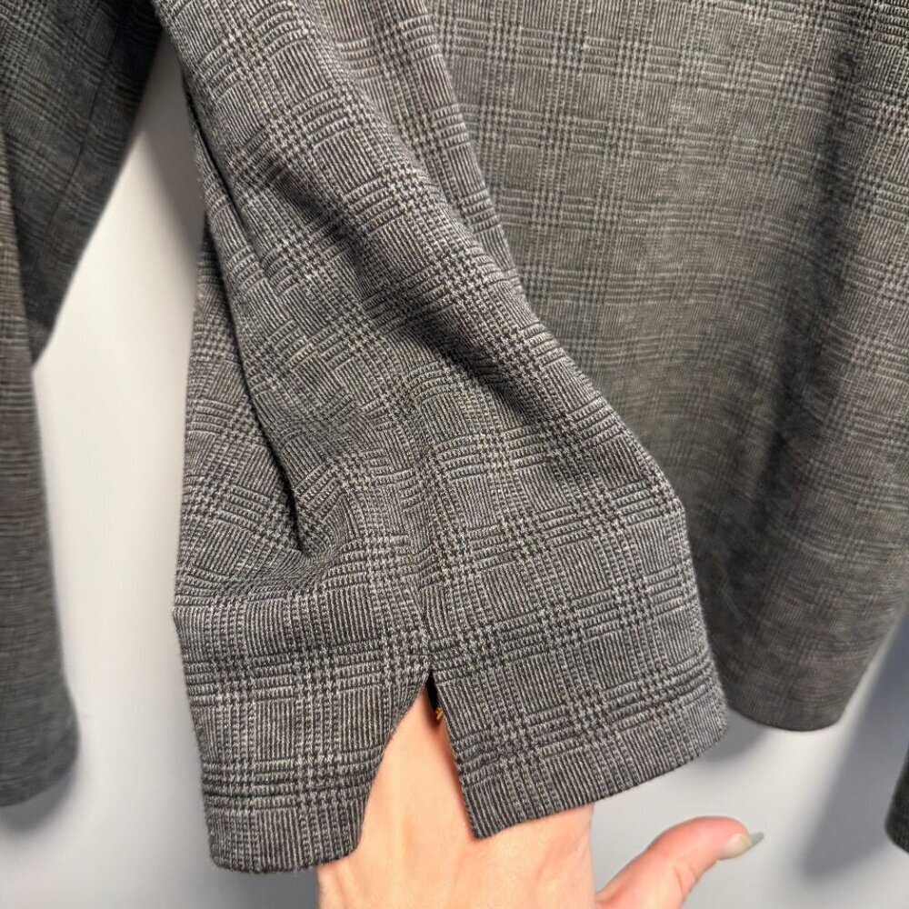 Madewell Grey Glen Plaid Mock Neck Top Med - Picture 5 of 8